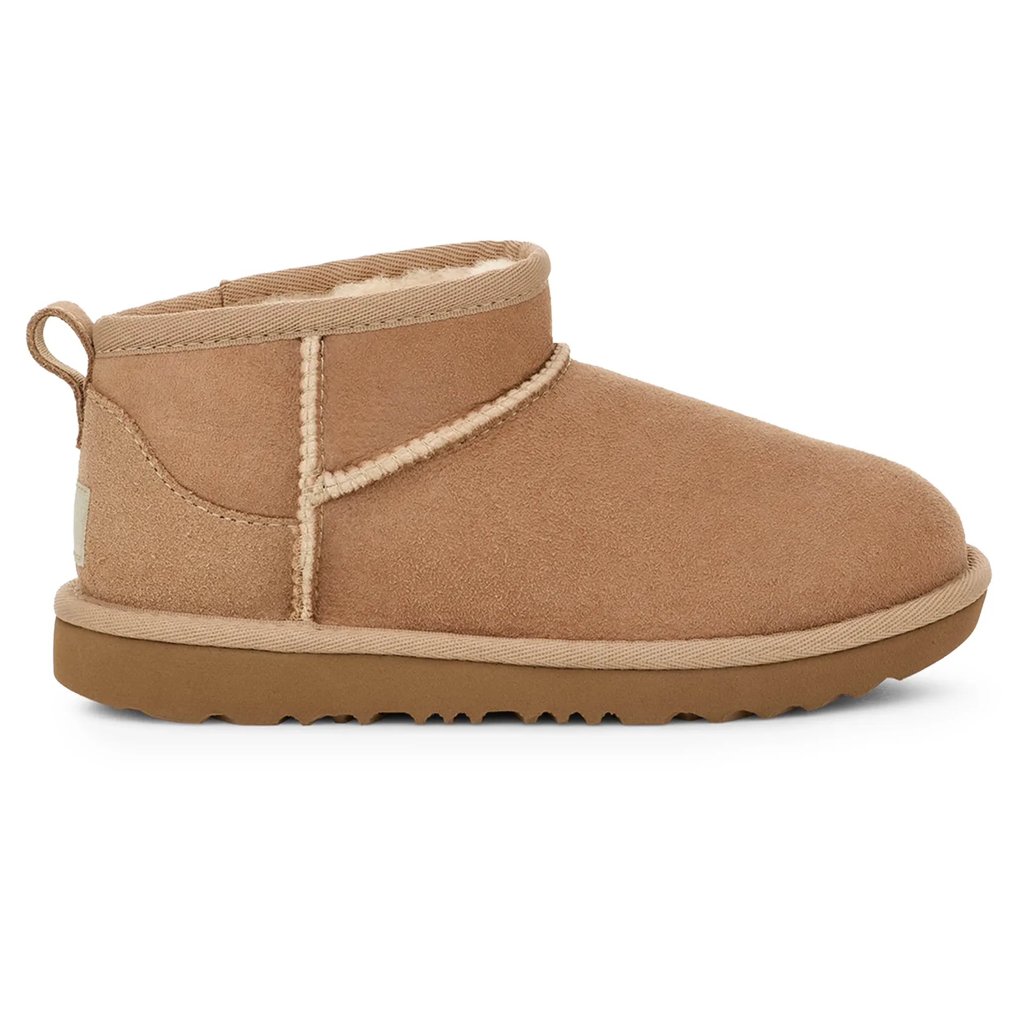 Side View of UGG Classic Ultra Mini Kids Beige Boots UGGA4013188231